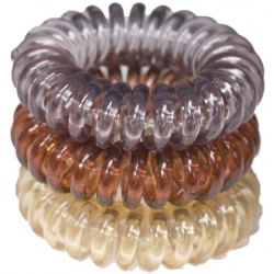 RONNEY S18 MET funny ring bubble - Profesjonalne gumki do włosów 3 sztuki 3,5 cm -fioletowy, bursztynowy, brzoskwiniowy.